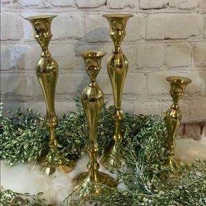 4 Lacquered Candle Holders